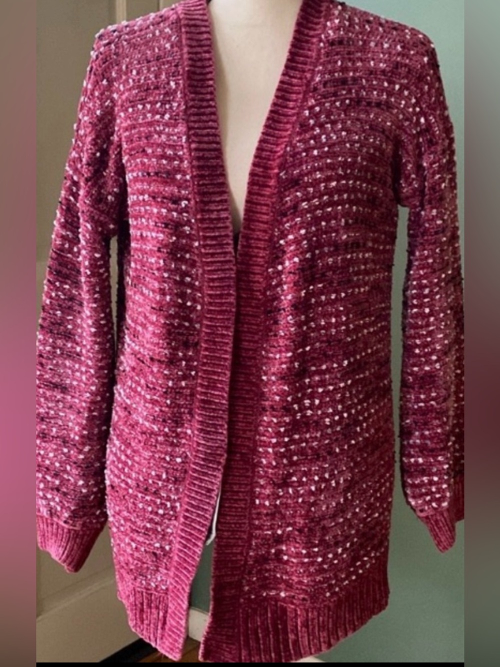 Open down  knit cardigan sweater